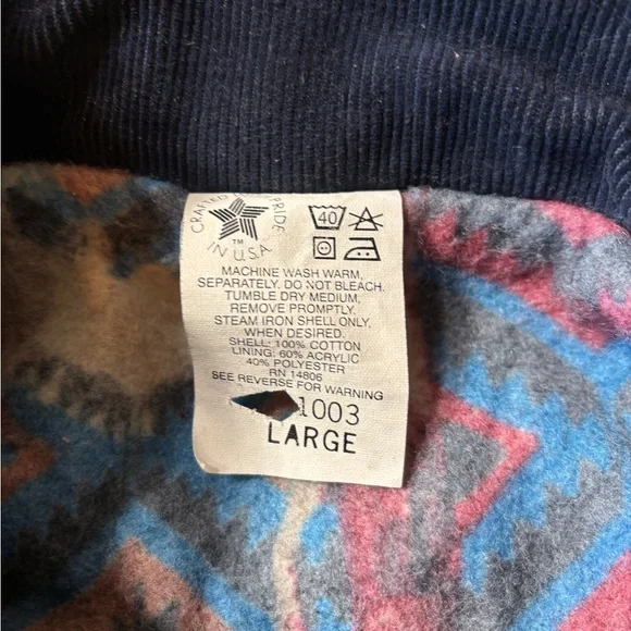 Carhartt “Southwest Look” Washed Denim Blanket-Lined Chore Coat (CB1003) - Picture 4 of 16